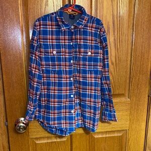 GAP Kids Vibrant Blue and Red Checkered Shirt
